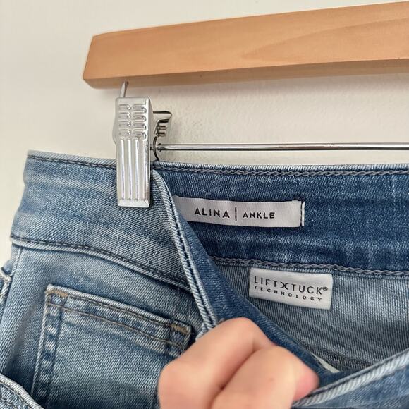 NYDJ Alina Ankle High Rise Denim Skinny Leg Jeans Blue 10 - Picture 8 of 9